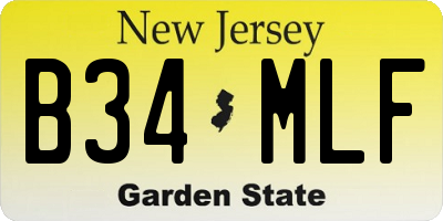 NJ license plate B34MLF