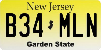 NJ license plate B34MLN