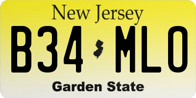 NJ license plate B34MLO