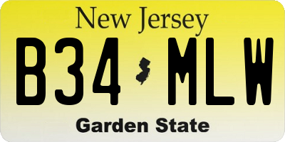 NJ license plate B34MLW