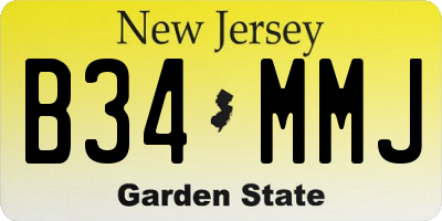 NJ license plate B34MMJ