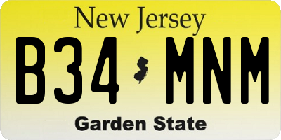 NJ license plate B34MNM
