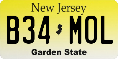 NJ license plate B34MOL