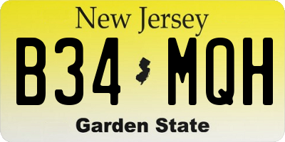 NJ license plate B34MQH