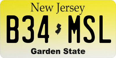 NJ license plate B34MSL