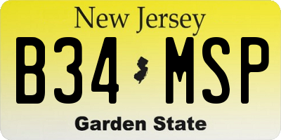 NJ license plate B34MSP