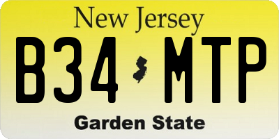 NJ license plate B34MTP