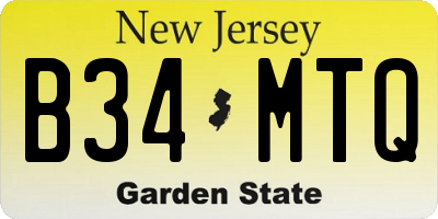 NJ license plate B34MTQ