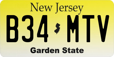 NJ license plate B34MTV