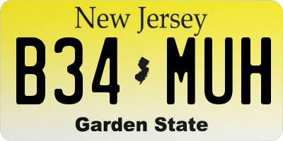 NJ license plate B34MUH