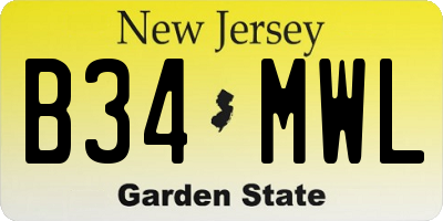 NJ license plate B34MWL