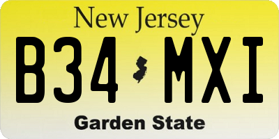 NJ license plate B34MXI