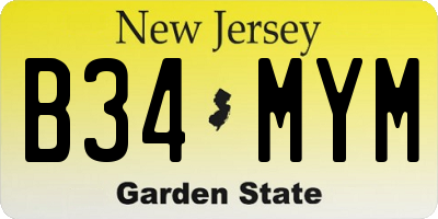 NJ license plate B34MYM