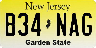 NJ license plate B34NAG