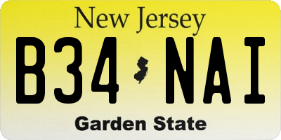 NJ license plate B34NAI