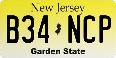 NJ license plate B34NCP