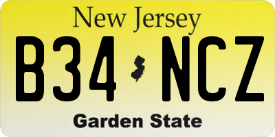 NJ license plate B34NCZ