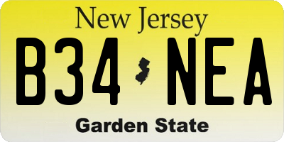NJ license plate B34NEA
