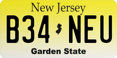 NJ license plate B34NEU