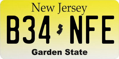 NJ license plate B34NFE