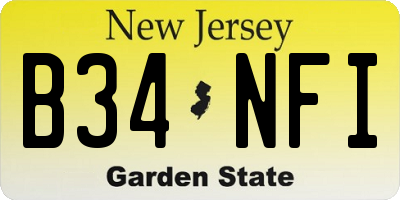 NJ license plate B34NFI