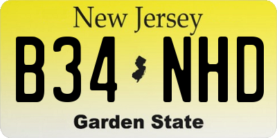 NJ license plate B34NHD
