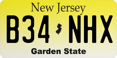 NJ license plate B34NHX