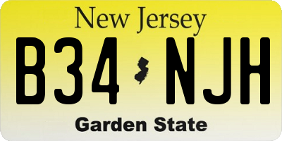 NJ license plate B34NJH