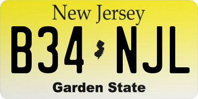 NJ license plate B34NJL