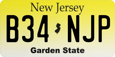 NJ license plate B34NJP
