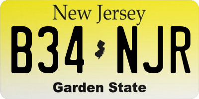 NJ license plate B34NJR