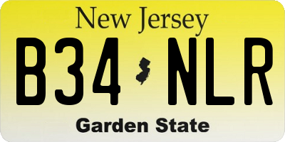 NJ license plate B34NLR