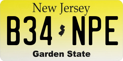 NJ license plate B34NPE