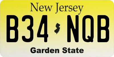 NJ license plate B34NQB