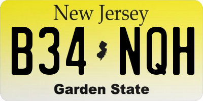 NJ license plate B34NQH
