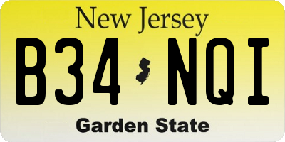 NJ license plate B34NQI