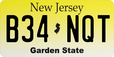 NJ license plate B34NQT
