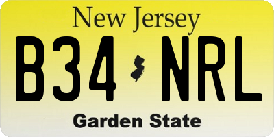 NJ license plate B34NRL