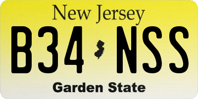 NJ license plate B34NSS