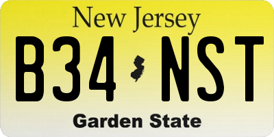 NJ license plate B34NST