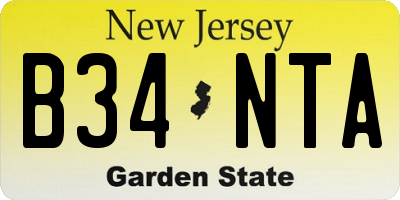 NJ license plate B34NTA