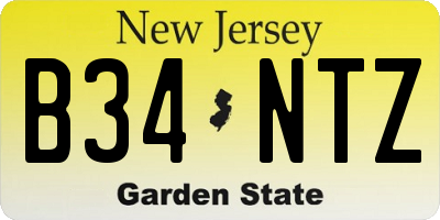 NJ license plate B34NTZ