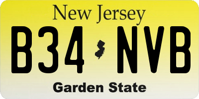 NJ license plate B34NVB