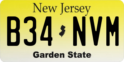 NJ license plate B34NVM