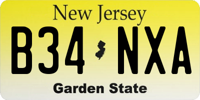NJ license plate B34NXA
