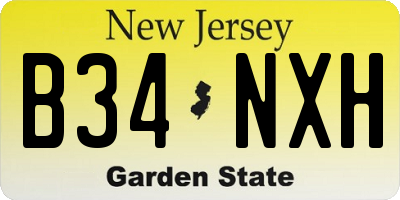 NJ license plate B34NXH