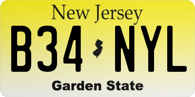 NJ license plate B34NYL