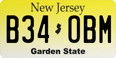 NJ license plate B34OBM
