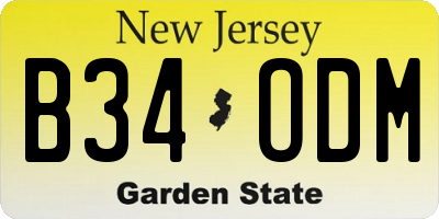 NJ license plate B34ODM