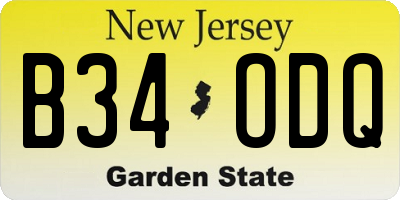 NJ license plate B34ODQ